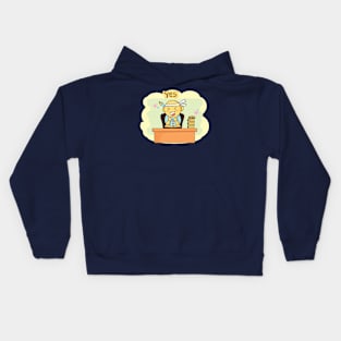 lucky student with happy face Kids Hoodie